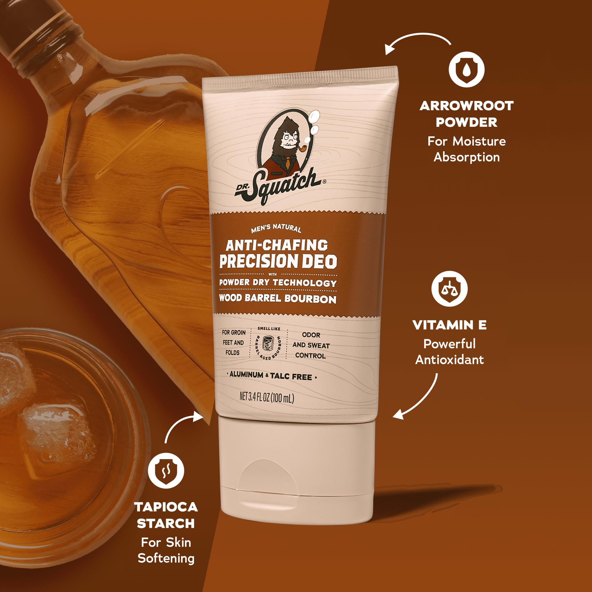 Dr. Squatch body deodorant being applied for comfortable all-day freshness
