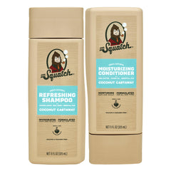Dr. Squatch Coconut Castaway shampoo bottle offering a refreshing cleanse.