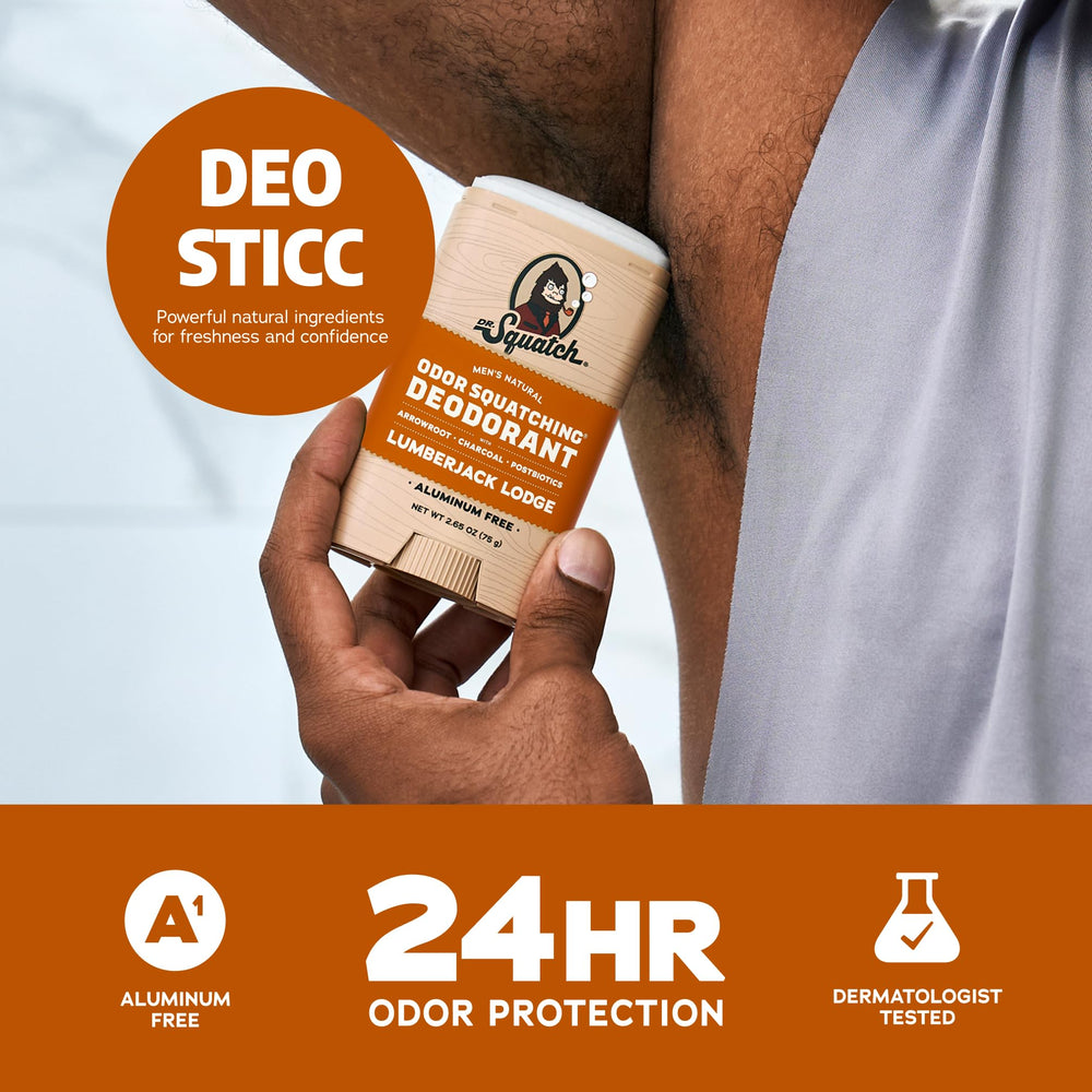 Charcoal and postbiotics formula in Dr. Squatch deodorant fights odor naturally.