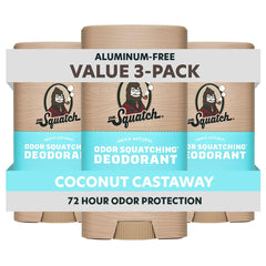 Dr. Squatch Coconut Castaway deodorant stick for long-lasting natural freshness.