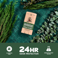 Dr. Squatch Mountain Meadow application demonstrates easy swipe-on use after shower.