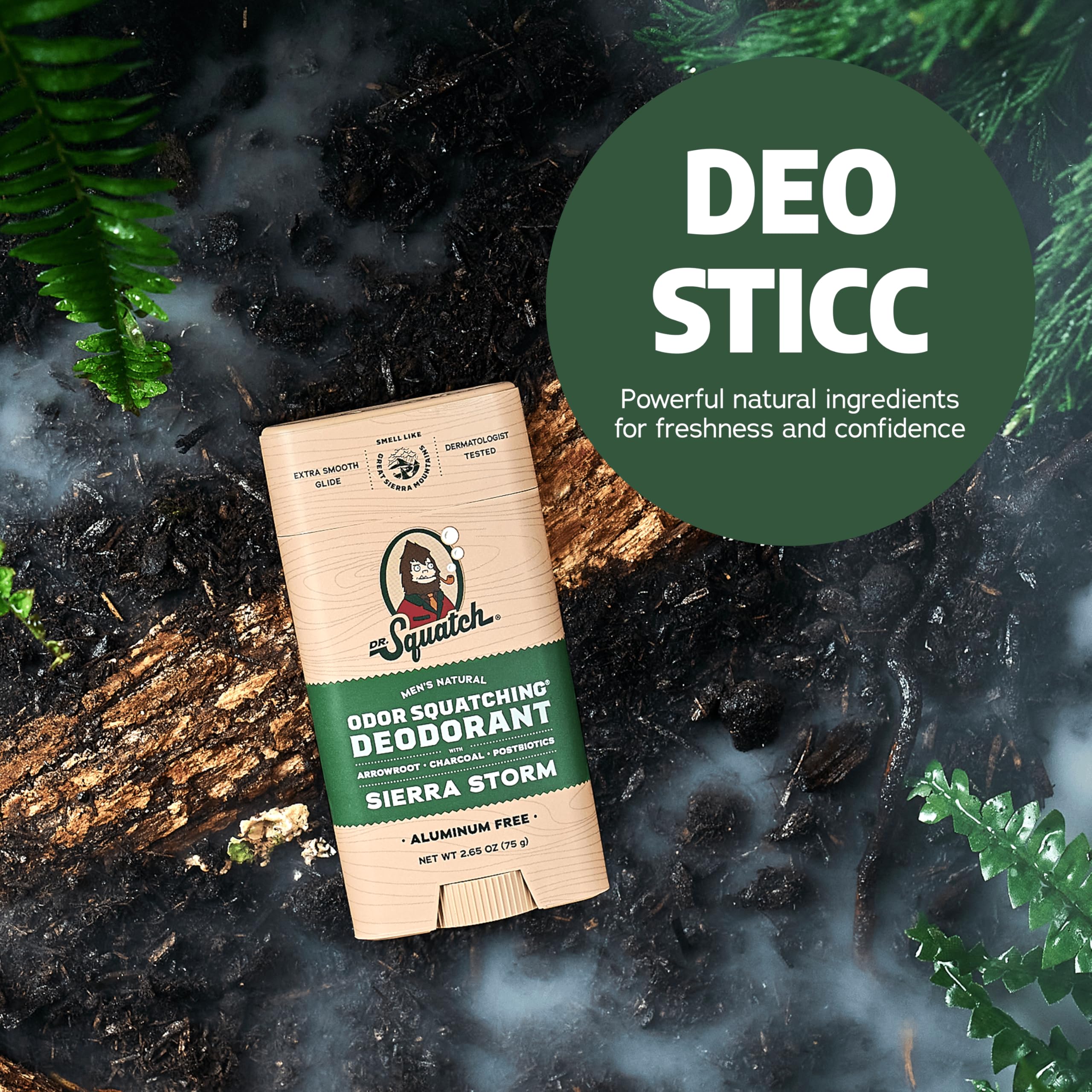 Dr. Squatch postbiotics activation detail showcases skin-friendly, naturally derived protection.