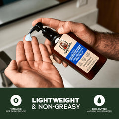 Dr. Squatch Fresh Falls lotion bottle provides a refreshing scent for all-day confidence.