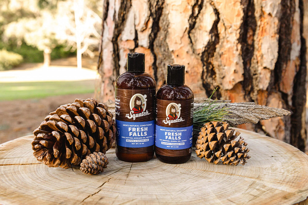 Dr. Squatch Fresh Falls Shampoo rich lather ready for a thorough, refreshing cleanse