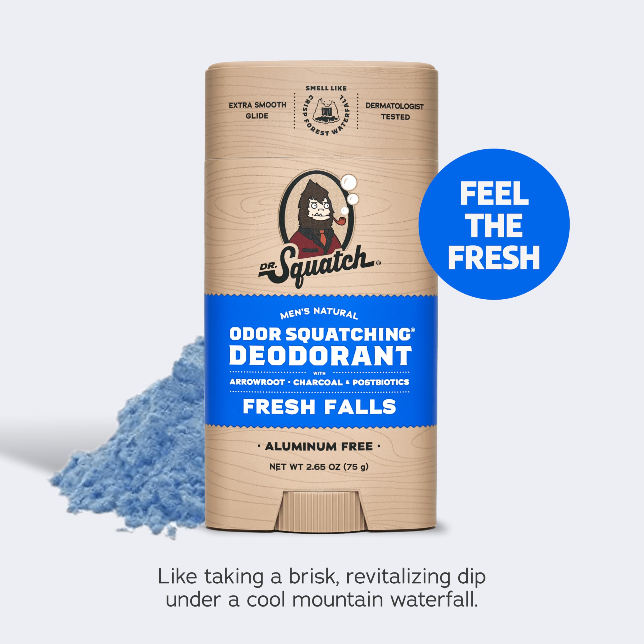 Dr. Squatch Fresh Falls soap bar front view with invigorating scent and natural formula