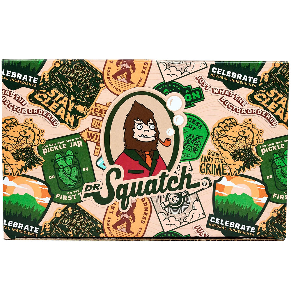 Dr. Squatch Gift Box highlights premium packaging for gifting.