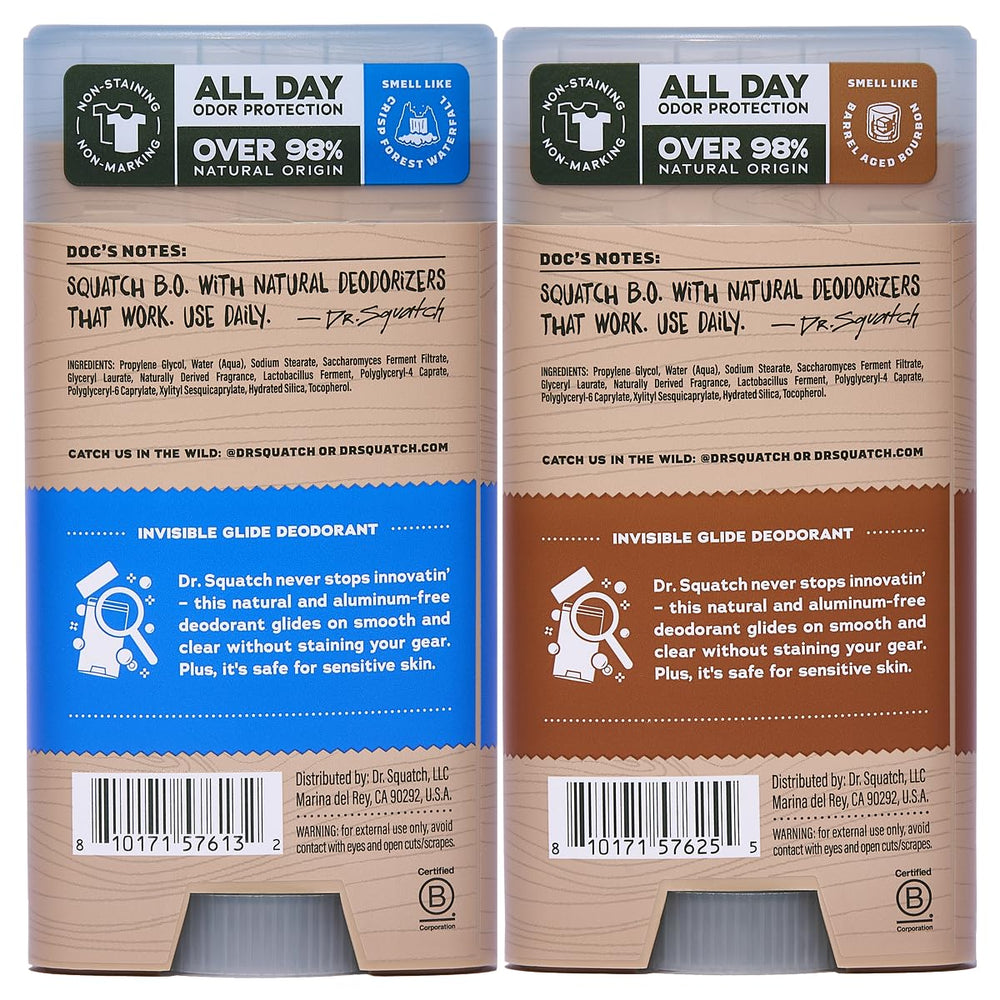 Dr. Squatch Invisible Glide bottle in hand demonstrating all-day protection