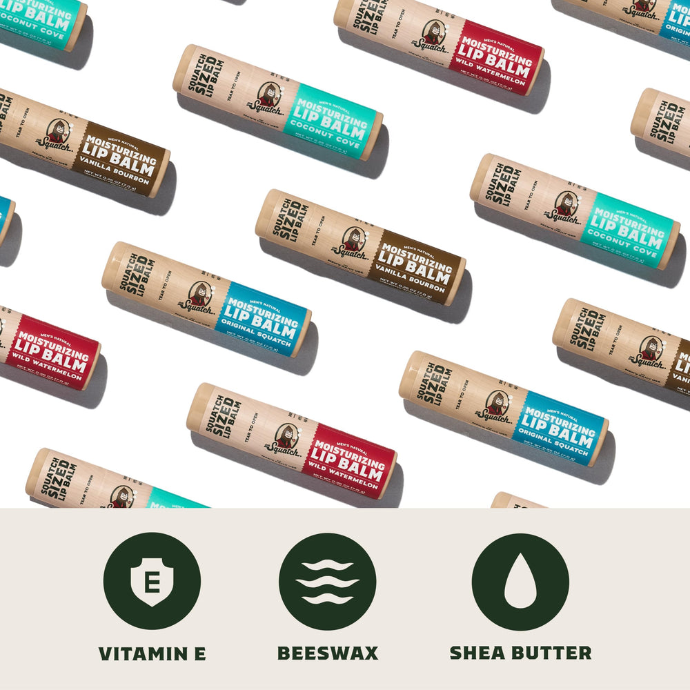 Dr. Squatch Original Mint lip balm stick with cooling finish.