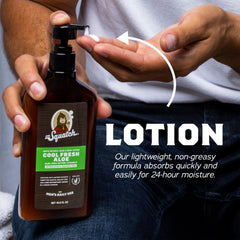 Dr. Squatch lotion featuring shea butter and coconut oil nourishes skin.