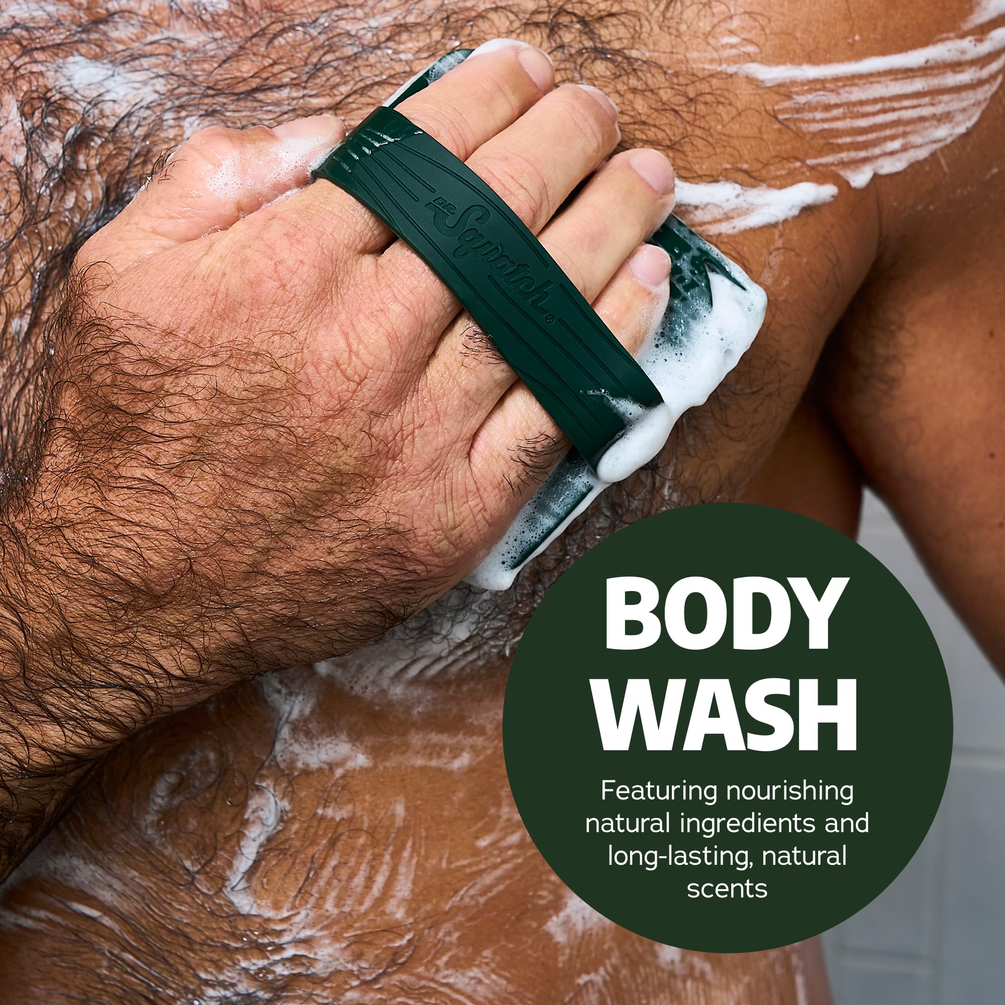 Dr. Squatch Lumberjack Lodge pour highlights smooth lather and masculine aroma.