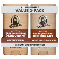 Dr. Squatch Maverick Musk deodorant stick offers natural protection.