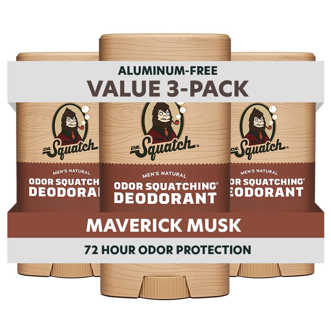 Dr. Squatch Maverick Musk deodorant stick front view showing natural protection