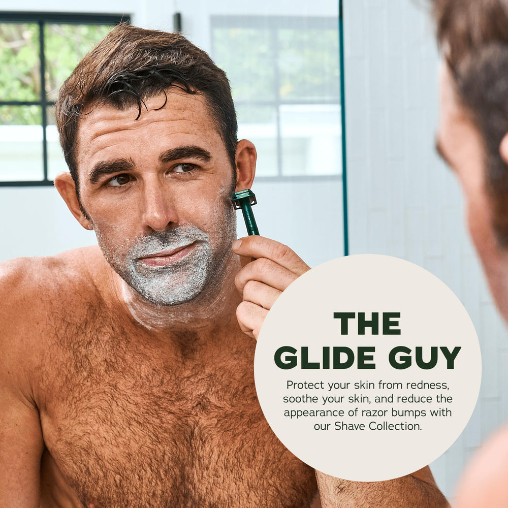 Dr. Squatch men-focused shaving routine supports a comfortable, confident start.