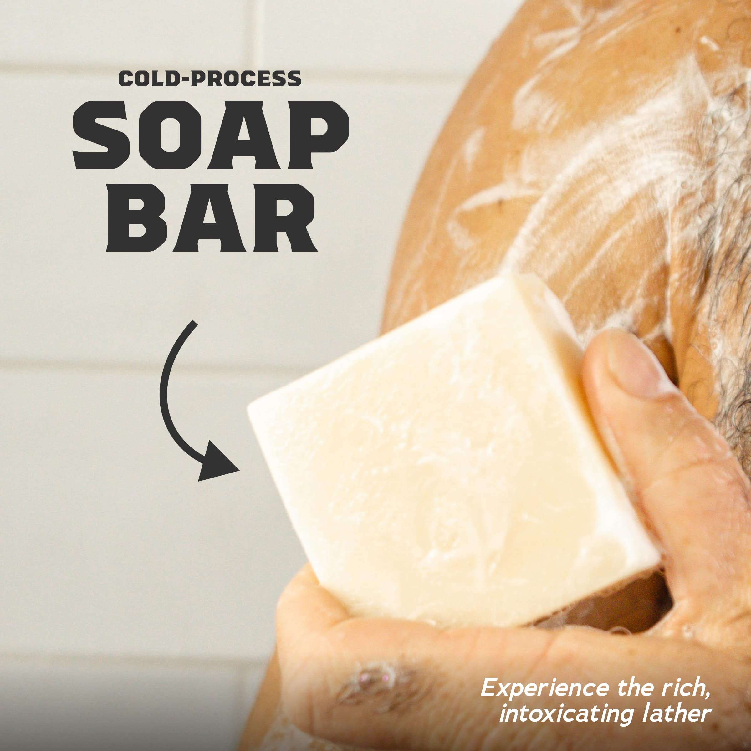 Dr. Squatch men's shower routine with soap in hand, promoting a clean feel after workouts.