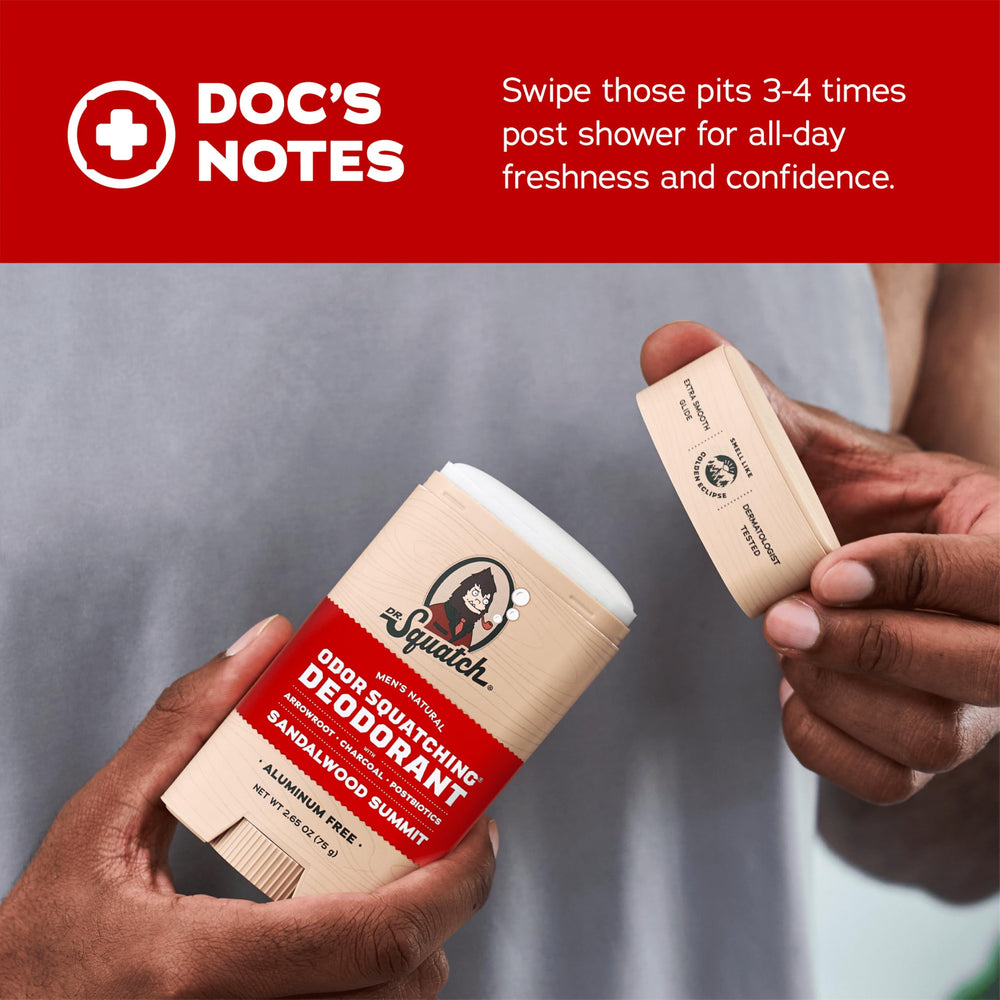 72-hour odor protection claim illustrated on the Sandalwood Summit stick.