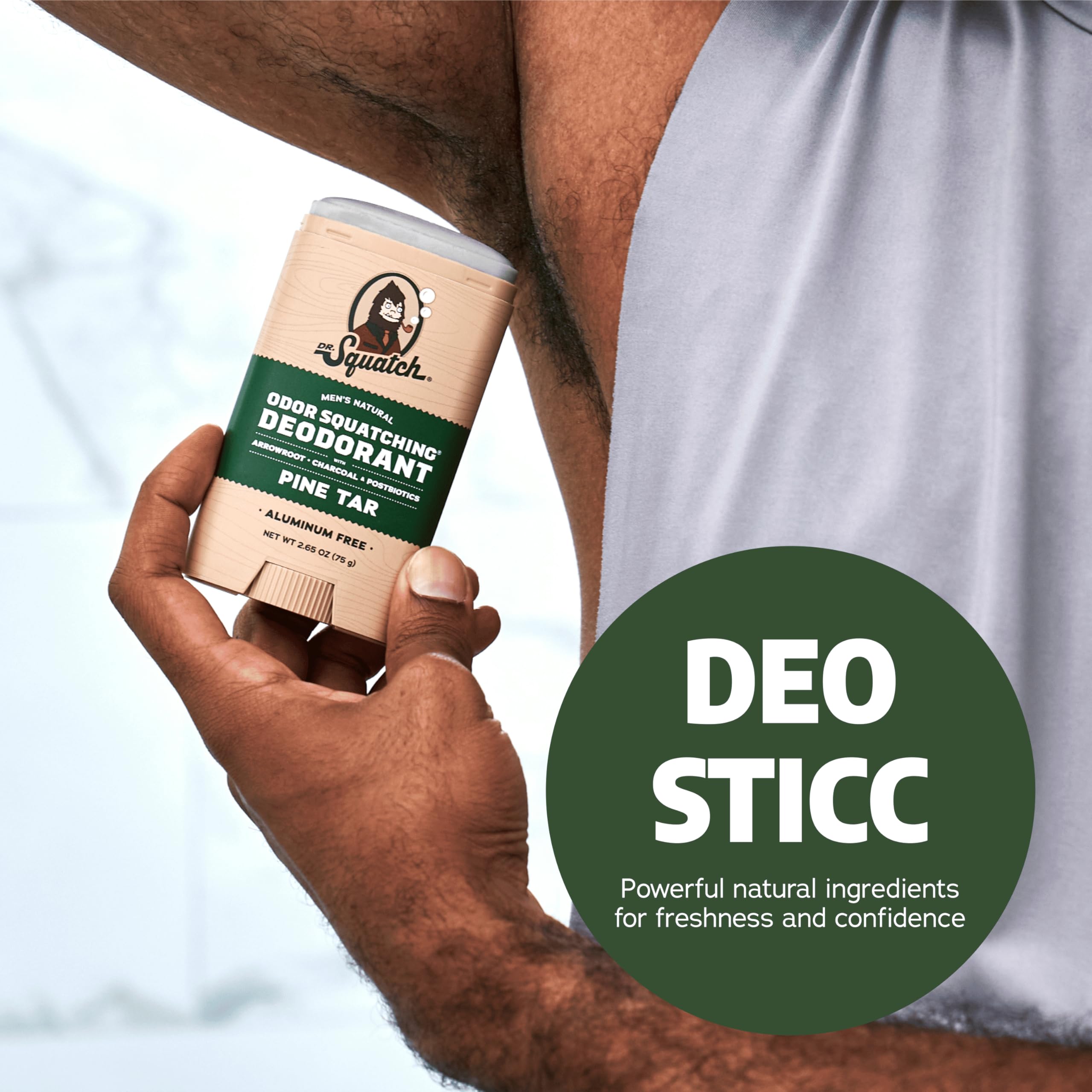 Dr. Squatch Pine Tar Birchwood Breeze for men, masculine scent and everyday protection.
