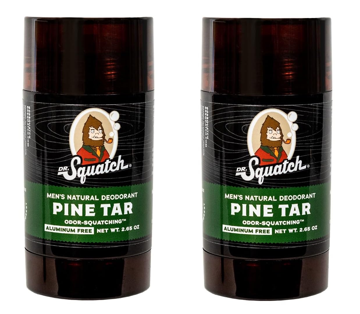Dr. Squatch Pine Tar deodorant 2-pack front view for daily odor control