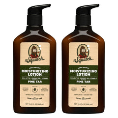 Dr. Squatch Pine Tar Lotion bottle close-up for fast, non-greasy hydration.