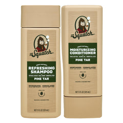 Dr. Squatch Pine Tar Shampoo bottle, invigorating cleanse with a masculine aroma.