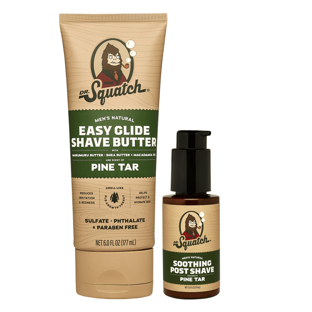 Dr. Squatch Pine Tar Smooth Shave Butter for a close, comfortable shave