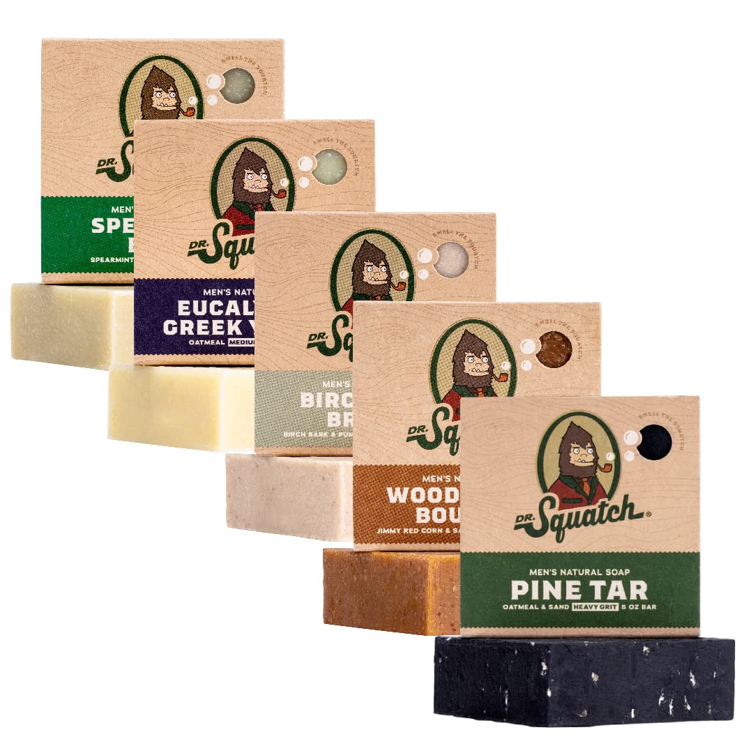 Dr. Squatch Pine Tar soap bar with all-natural formula for daily wash