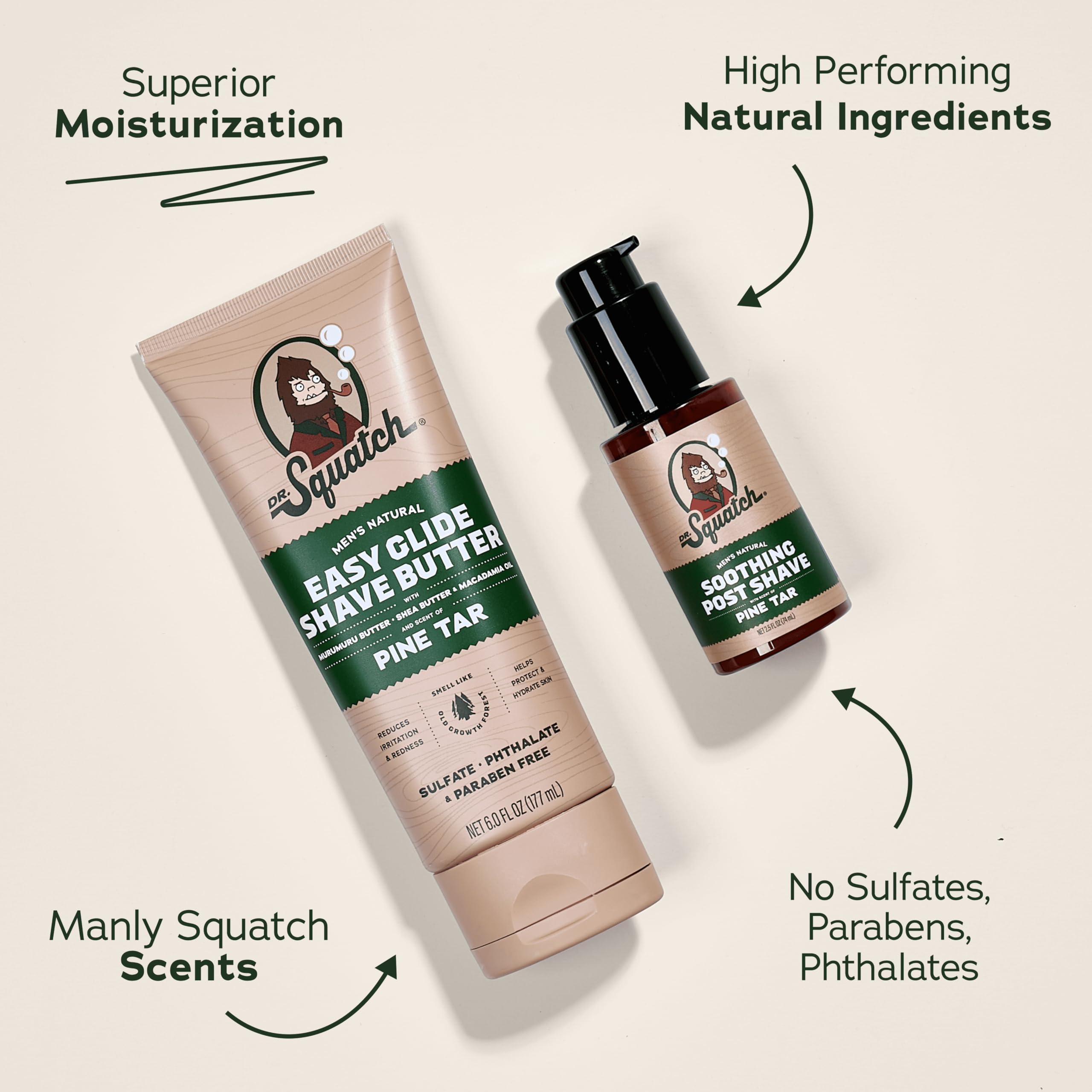 Dr. Squatch Soothing Post-Shave Moisturizer softens skin after shaving