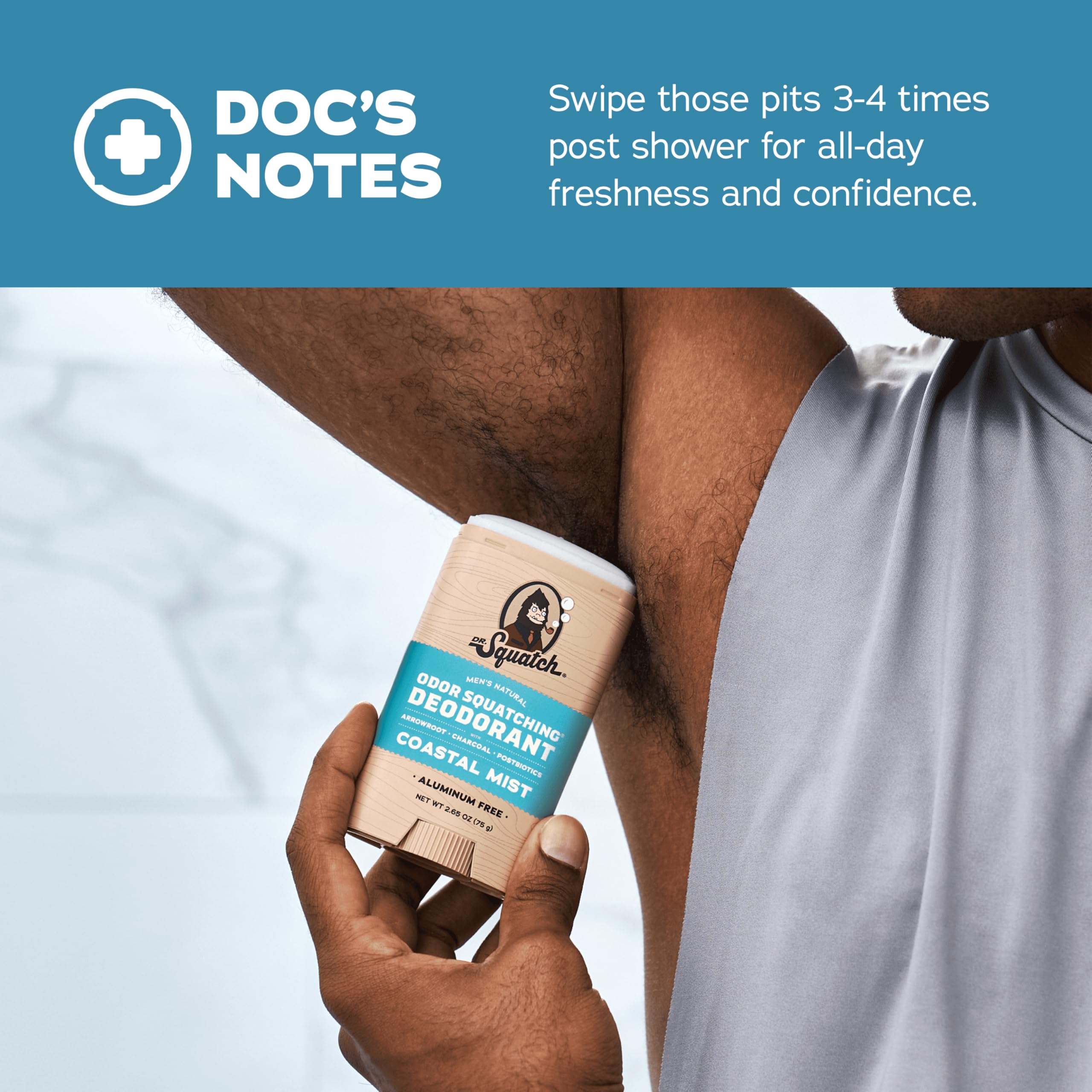 Dr. Squatch postbiotics formula supports skin-friendly protection.