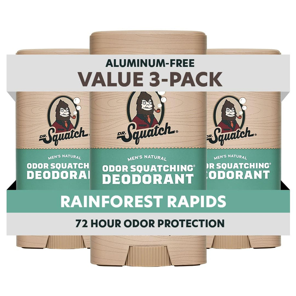 Dr. Squatch Rainforest Rapids deodorant stick with long-lasting odor control.