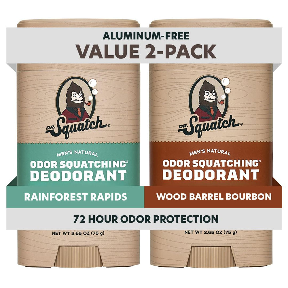Dr. Squatch Rainforest Rapids deodorant stick for all-day odor protection.