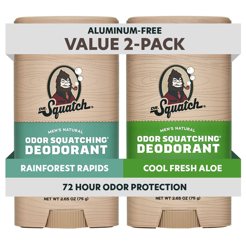 Dr. Squatch Rainforest Rapids deodorant stick for all-day odor control.