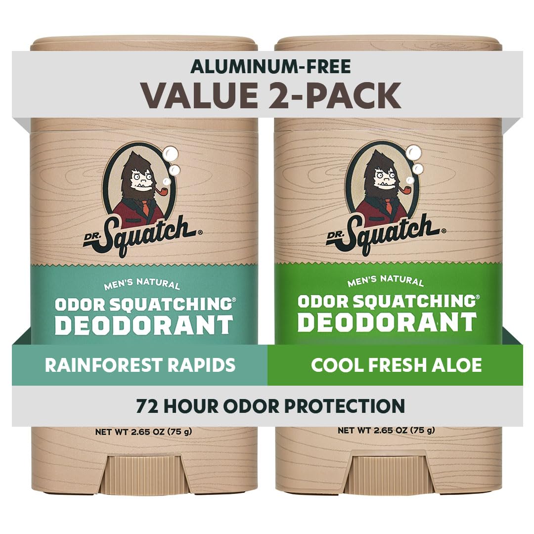 Dr. Squatch Rainforest Rapids deodorant stick for all-day odor control.
