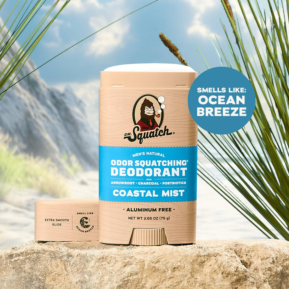 Dr. Squatch Sandalwood Summit deodorant stick keeps you fresh daily.
