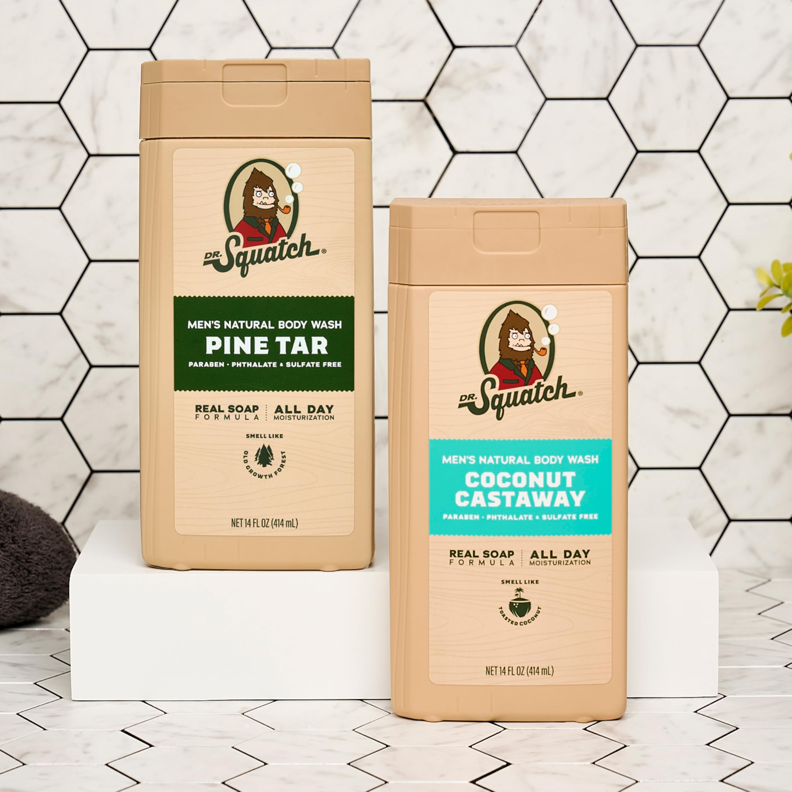 Dr. Squatch Scent-Lock Technology extends fragrance during showers.