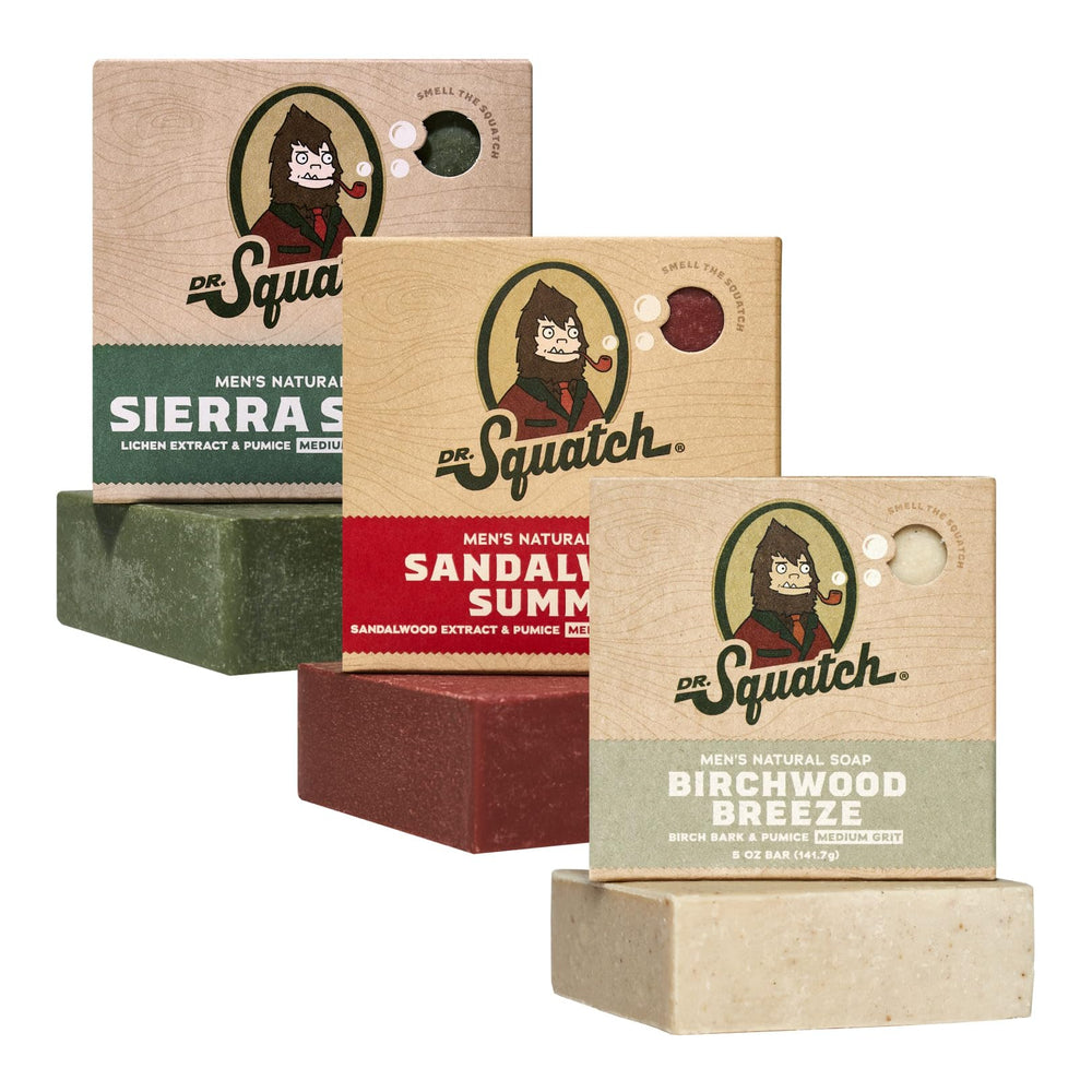 Dr. Squatch Sierra Storm bar soap for men with a refreshing, rich lather.
