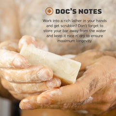 Dr. Squatch Spearmint Basil & Eucalyptus Greek Yogurt soap in action