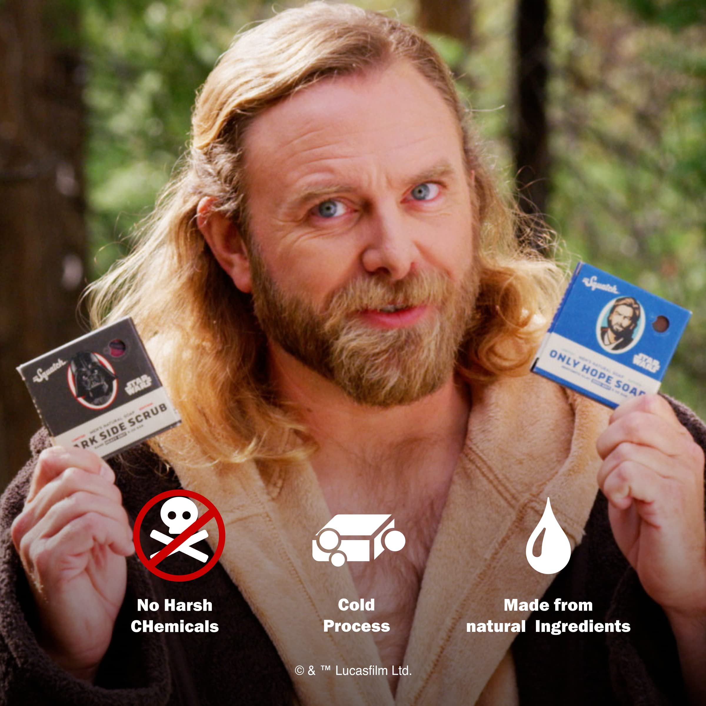Dr. Squatch Suds of Darkness bar features bold scent for a masculine routine.