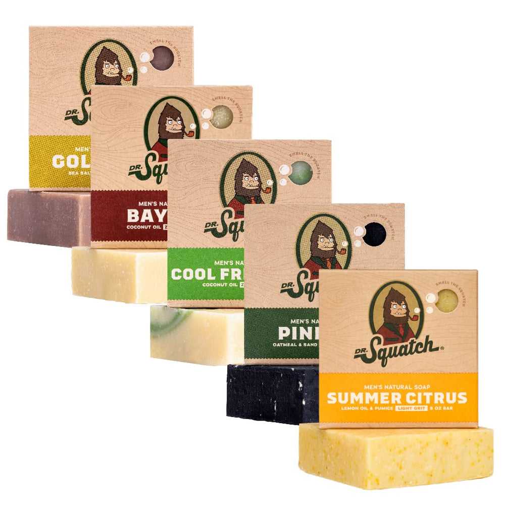 Dr. Squatch Summer Citrus bar soap, refreshing scent for an energized morning cleanse.