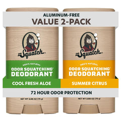 Dr. Squatch Summer Citrus deodorant stick 2-pack for all-day freshness.