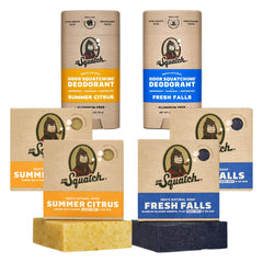 Dr. Squatch Summer Citrus soap bar front view shows natural oils for a refreshing cleanse