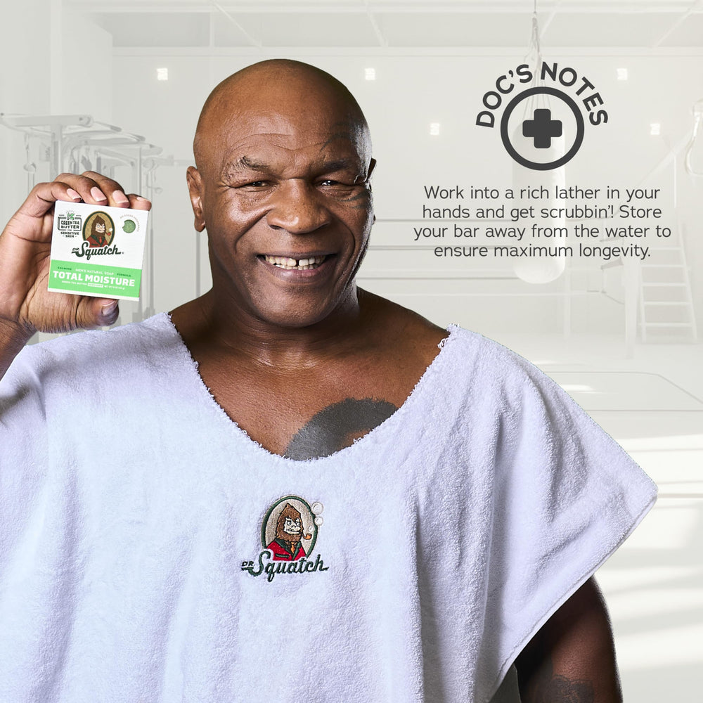 Dr. Squatch Total Moisture unscented close-up highlighting natural butters.