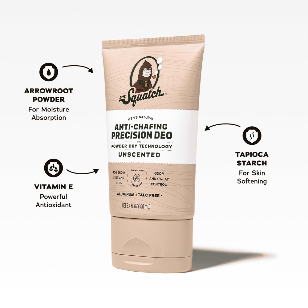 Dr. Squatch Whole Body Deodorant application foam close-up for smooth drying.