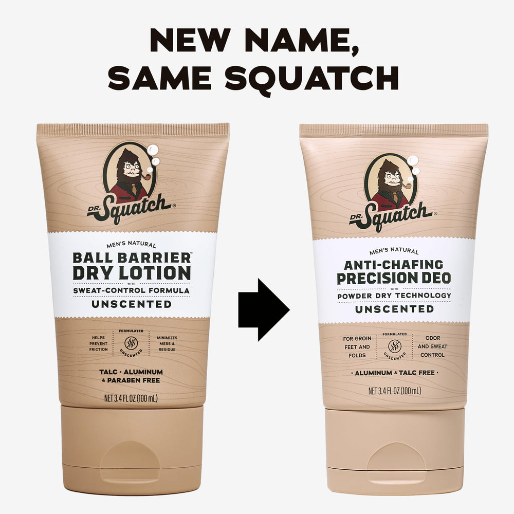 Dr. Squatch Whole Body Deodorant Unscented product shot with powder-like finish.