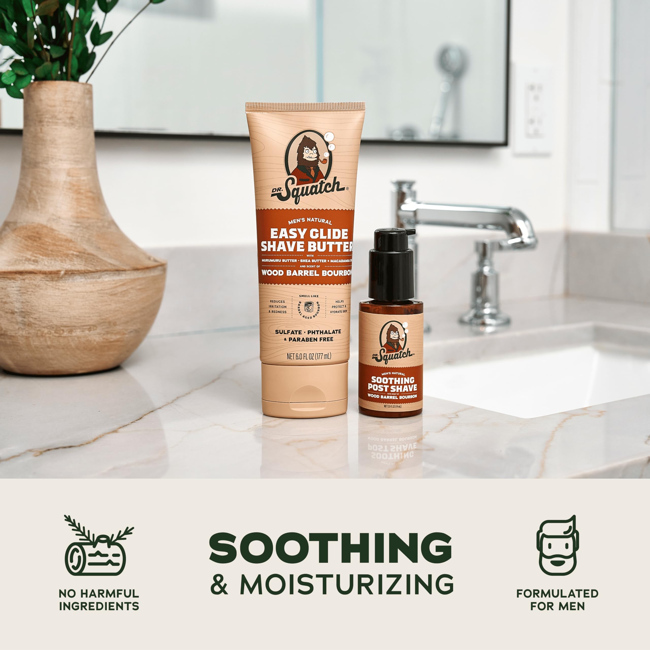 Dr. Squatch Wood Barrel Bourbon scent adds rugged manliness to your routine.