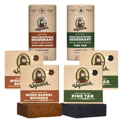 Dr. Squatch Wood Barrel Bourbon soap bar with rich lather for a fresh start
