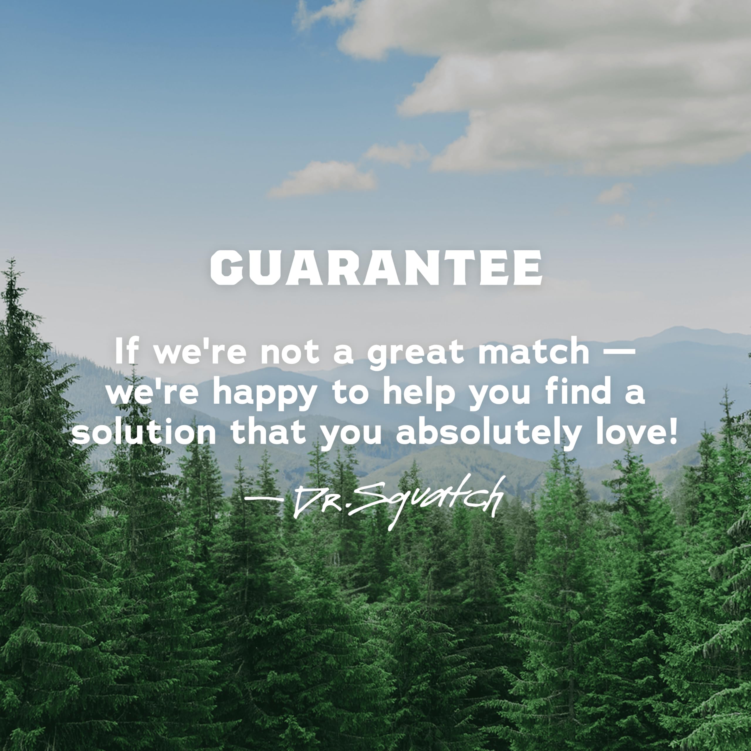 Dr. Squatch Woodland Pine label signals premium, nature-inspired fragrance.