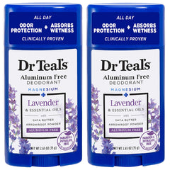 Dr Teal's aluminum-free lavender deodorant stick for long-lasting odor control