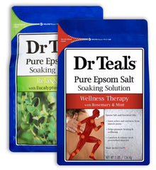 Dr Teal's eucalyptus spearmint bath salts in a two-pack for at-home relaxation