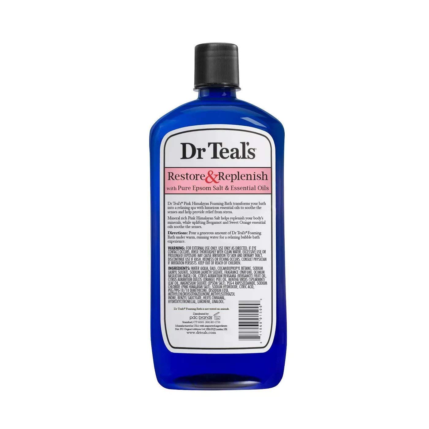 Dr Teal's Bergamot and Sweet Orange oils provide a calming fragrance during bath time