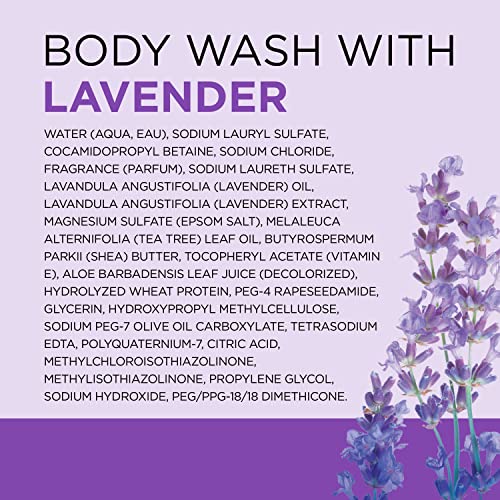 Dr Teal's wash applied to skin for soothing cleanse.