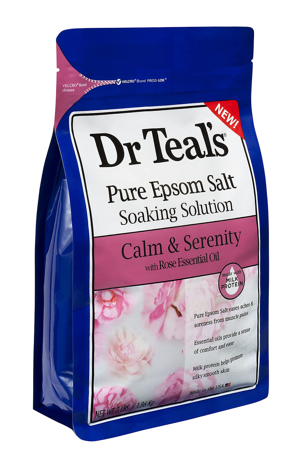 Dr.Teal's Calm & Serenity rich bubbles create a luxe bath experience.